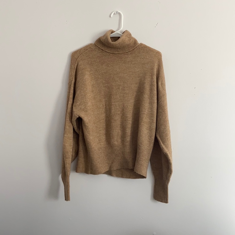 H&M tan turtleneck sweater